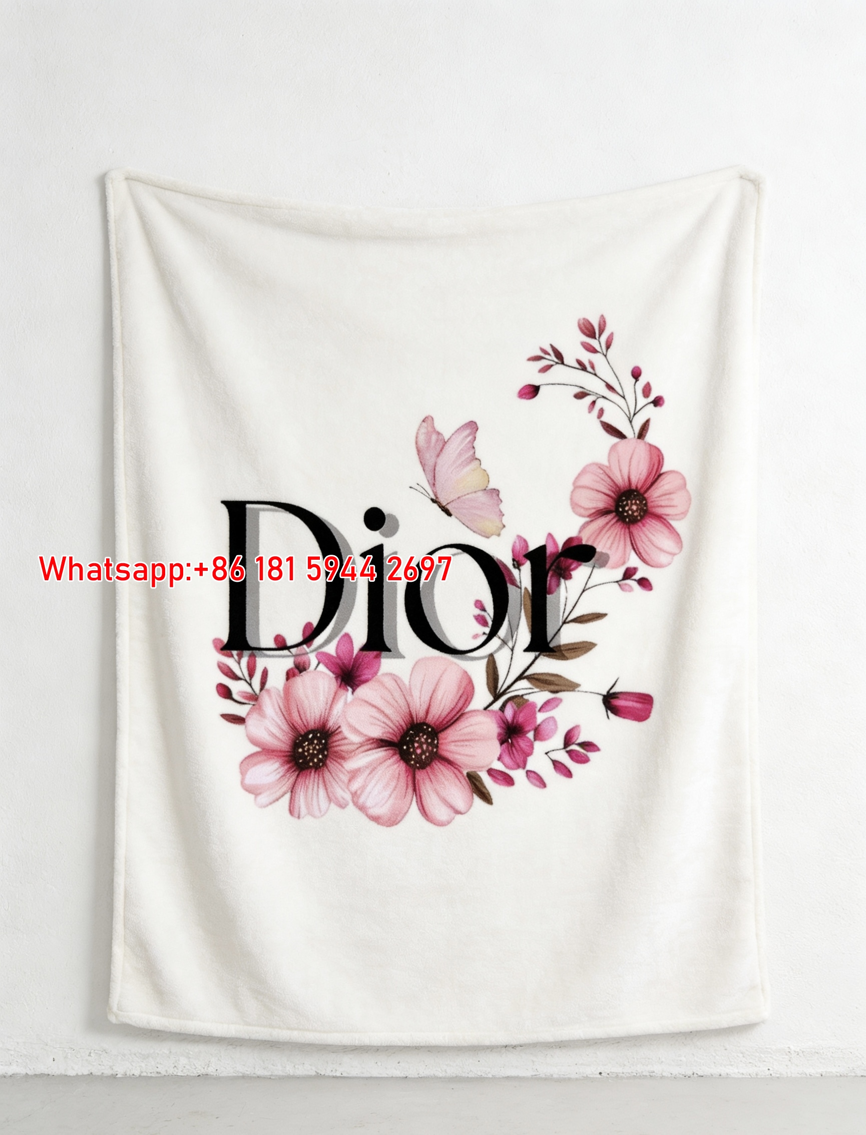 Floral Dior Flannel Sofa Throw Blanket D001